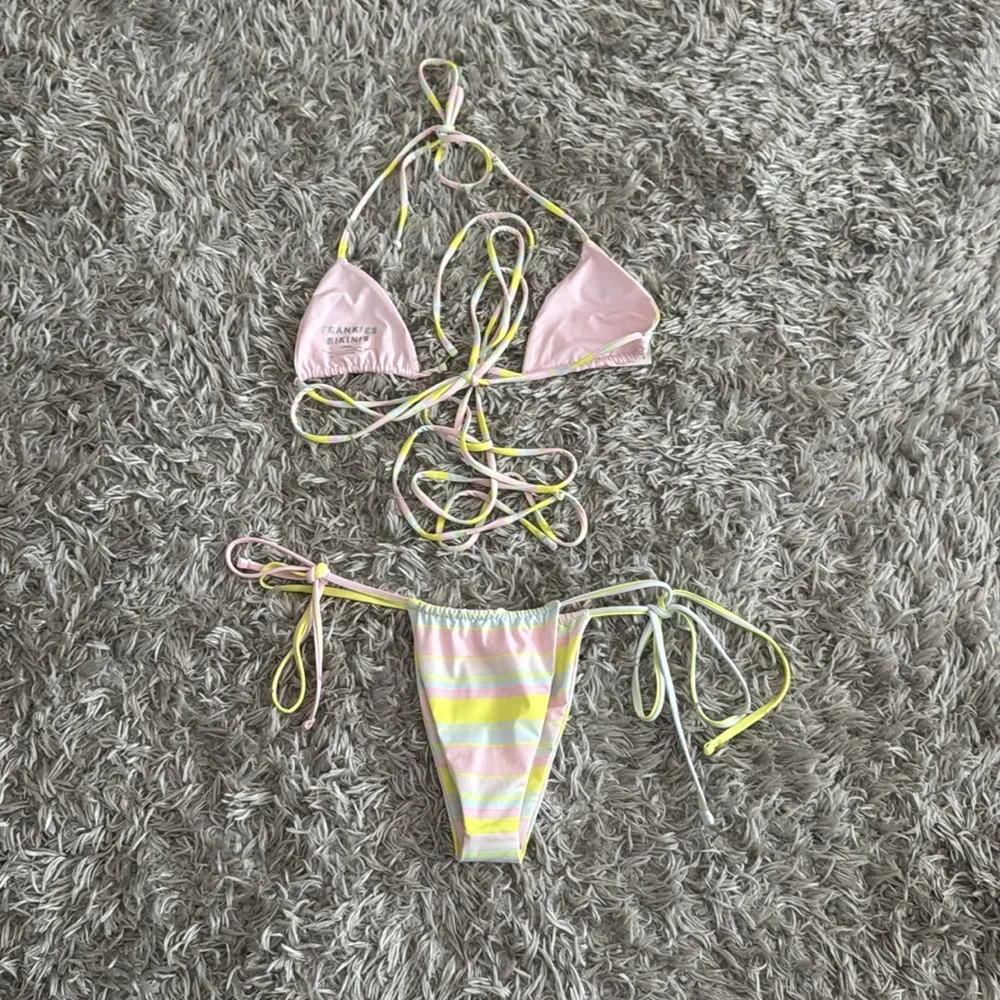 Frankie’s Bikinis Tatum Triangle String Top & Tia Bottom Bikini Set